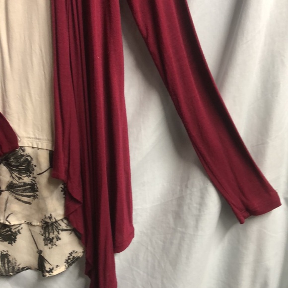 Burgundy extra small essentials cardigan waterfall cardigan - Picture 5 of 8